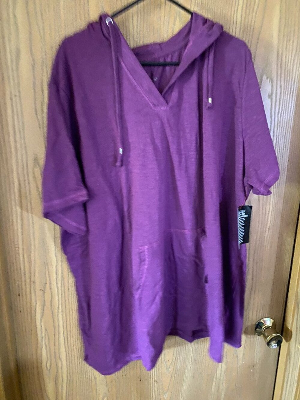 Woman Within tunic hoodie, 4x, Purple